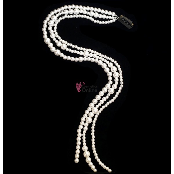 Accesoriu pentru par cu clips PRL01AA cu  3 siraguri de perle albe
